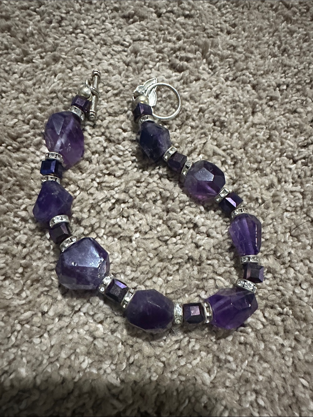 Purple Amethyst Bead Bracelet